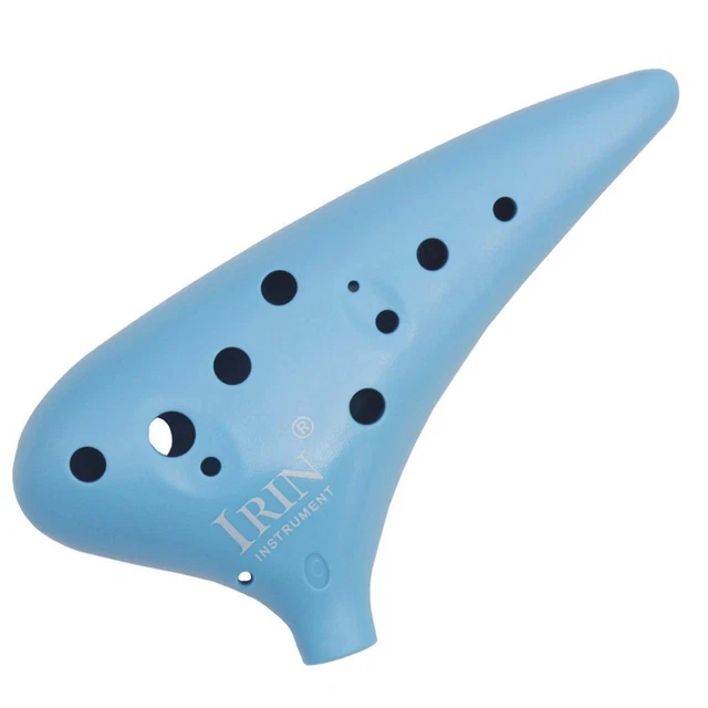 Ocarina Bleu 12 Trous C Key + Sangle De Sac De Style National