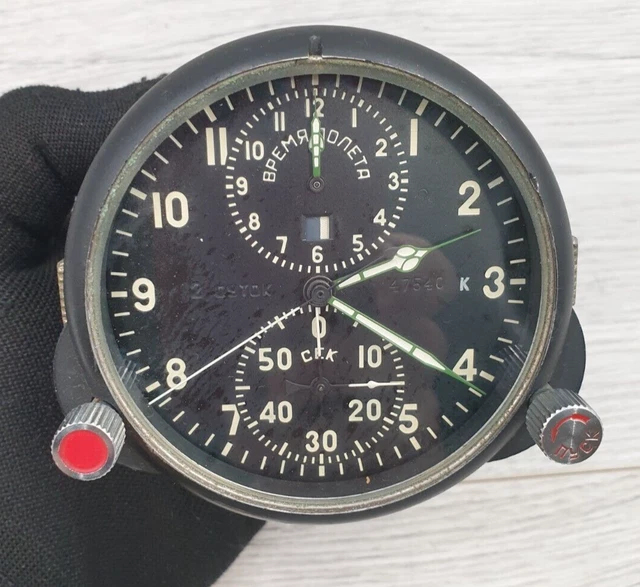 Horloge De Cockpit Militaire Soviétique 122 ChS - Pour Avions SU/Mig, Air Force, Neuf
