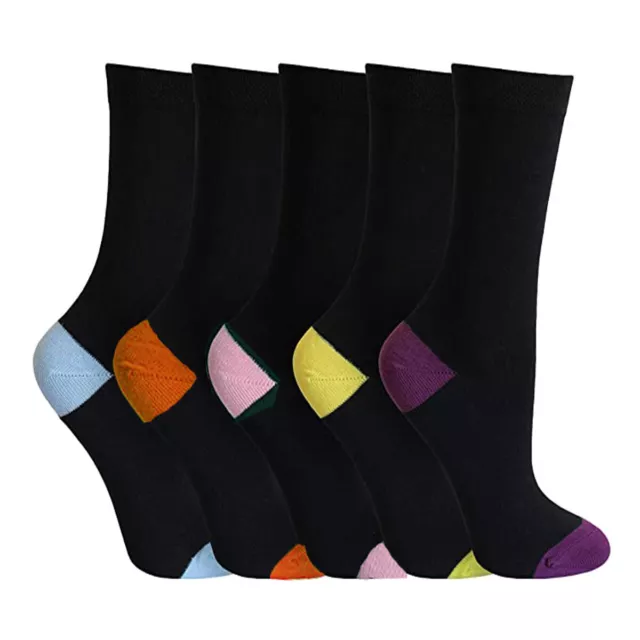 12 Pairs Ladies Womens Coloured Design Socks Cotton Blend Designer Adults 4-8