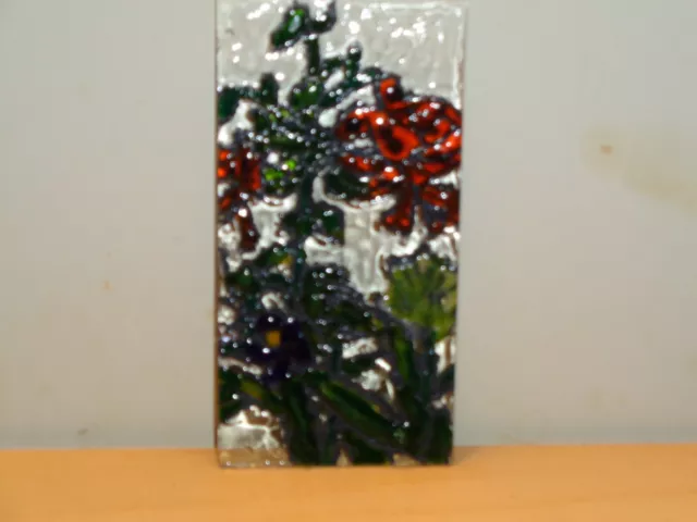 dollhouse miniature- faux stained glass window/door panel Tiger Lilys