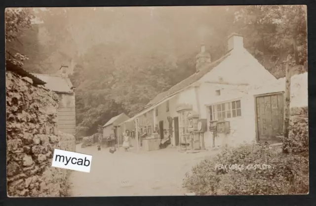 Postcard Castleton Peak District Derbyshire shops Peak Gorge village early RP