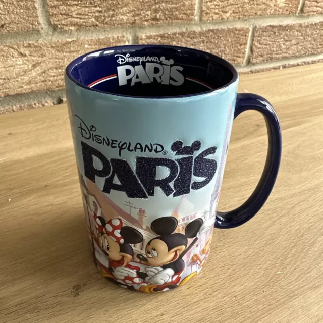 Disneyland Paris Exclusive Mickey/Minnie Mouse Disney 3D Mug Blue GUC Collector
