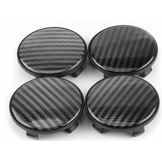 4 pièces modernes et élégantes 68 mm noir fibre de carbone capuchons moyeu ce