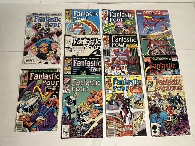Lot of 14 FANTASTIC FOUR Comic Books #221-323 Annual #18,22,23,24 Marvel 1980-91