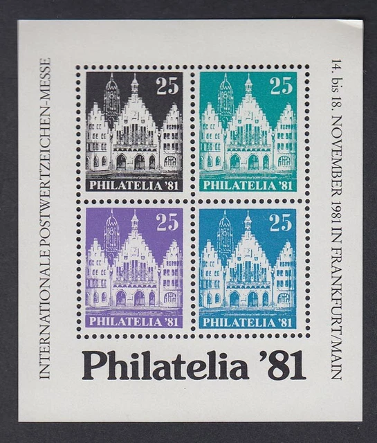 Vignette 4er Bogen Philatelia 1981 Frankfurt/Main