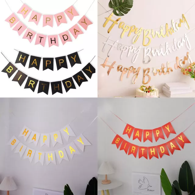 Happy Birthday Bunting Banner Letter Hanging Card Party Decoration Garland