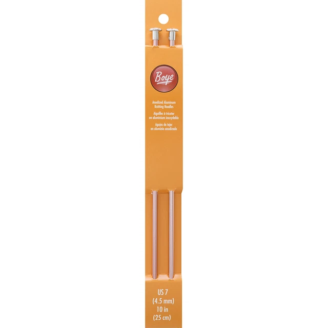 Boye Single Point Aluminum Knitting Needles 10"-Size 7/4.5mm 6327-7