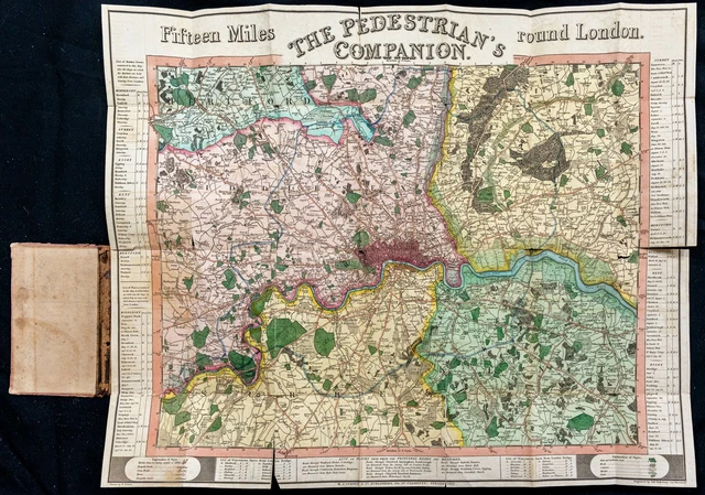 1822 KARTE Von London Und Seine Umgebung Godwin landkarte Antik
