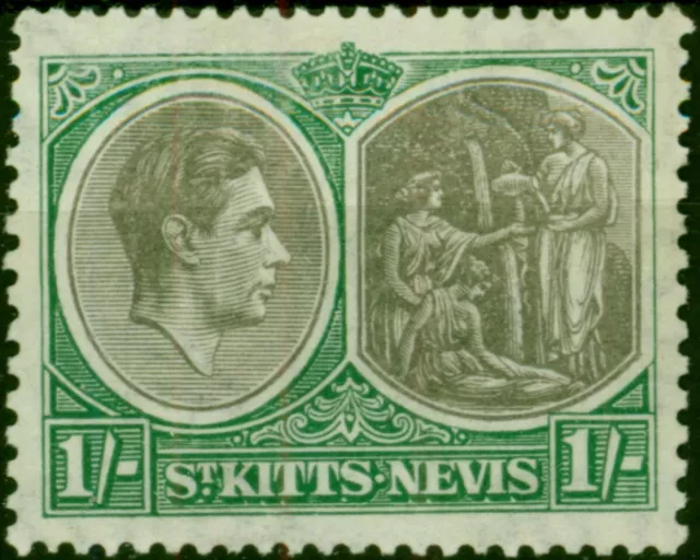 St Kitts Nevis 1938 1s Black & Green SG75 Fine LMM (2)