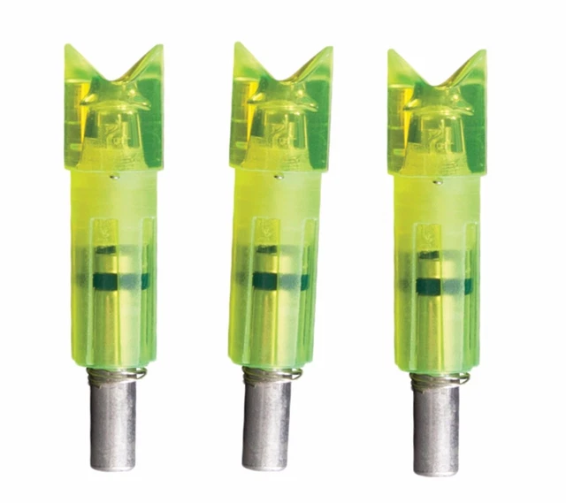 Lumenok Lighted Crossbow Arrow Crescent Nock ..314" ID Green 3-Pack #2216C3G