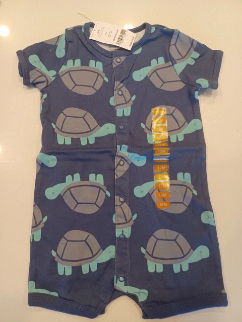 Carters New Tags Baby Boy One Piece Romper 12 Months Outfit Summer Turtle