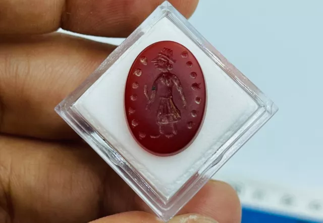 Genuine Ancient Roman Carnelian Stone Intaglio Seal Circa 1st - 3rd Century AD