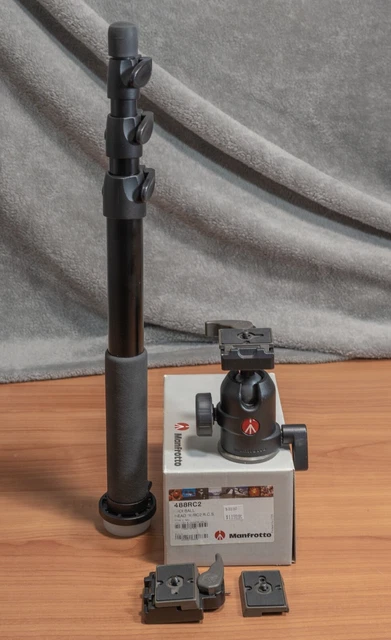 Manfrotto 680B Monopod / 488RC2 Ball Head / (2) RC2 Quick Connect EXC+