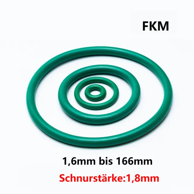 O-Ring Innen Ø 1,6- 166 mm x Schnurstärke 1,8 mm FKM 70 Dichtring O Ring