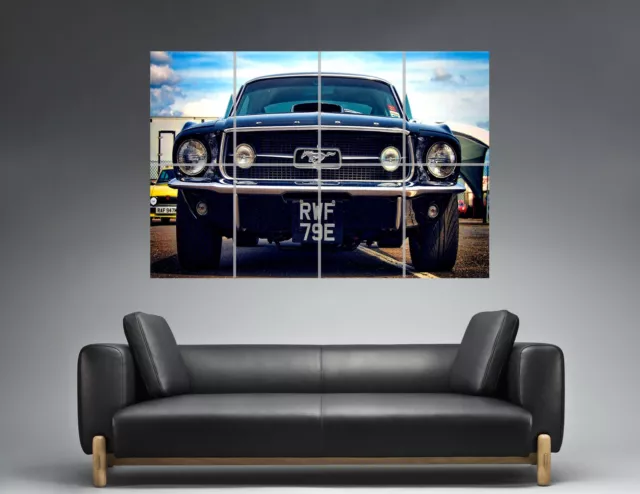 Ford Mustang Vintage Classic Car  Wall Art Poster Grand format A0