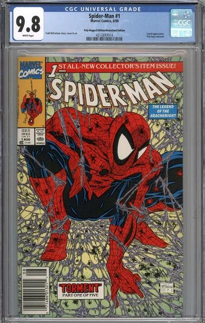 Spider-Man #1 CGC 9.8 NM/MT Poly-Bagged Newsstand Variant Lizard Appearance WP