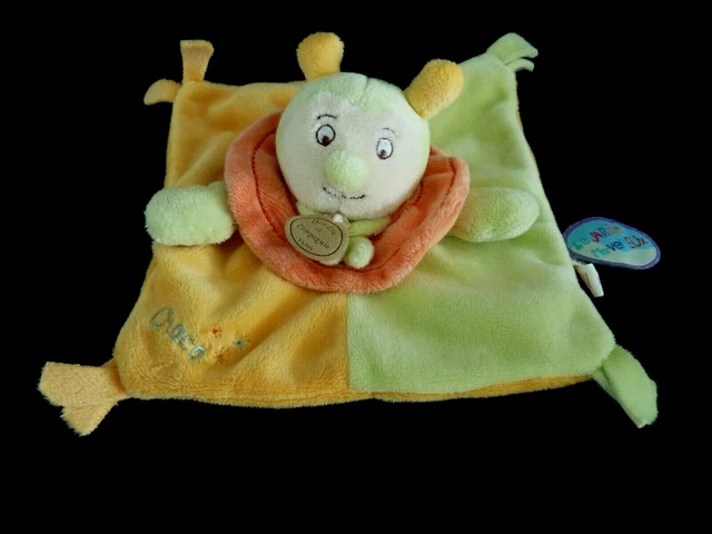 EB* DOUDOU ET COMPAGNIE PLAT CHOCO L'ESCARGOT VERT ORANGE carré 18cm ETAT NEUF *