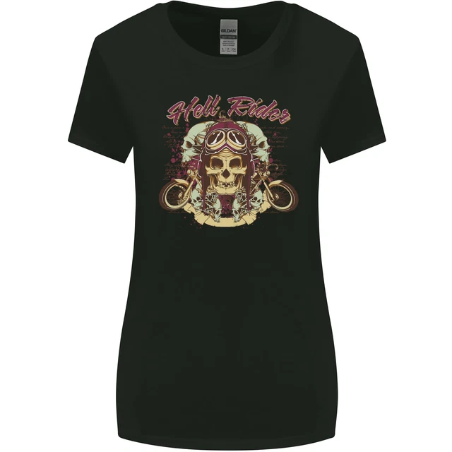 Hell Riders T-shirt moto biker donna taglio più largo