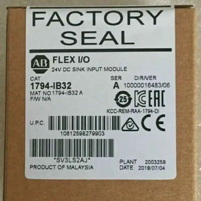 New Factory Sealed Allen Bradley 1794-IB32 FLEX I/O SER A Input Module 1794-IB32