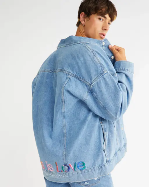 Calvin Klein PRIDE This Is Love Embroidery OVERSIZED/LOOSE FIT DENIM JACKET L/G