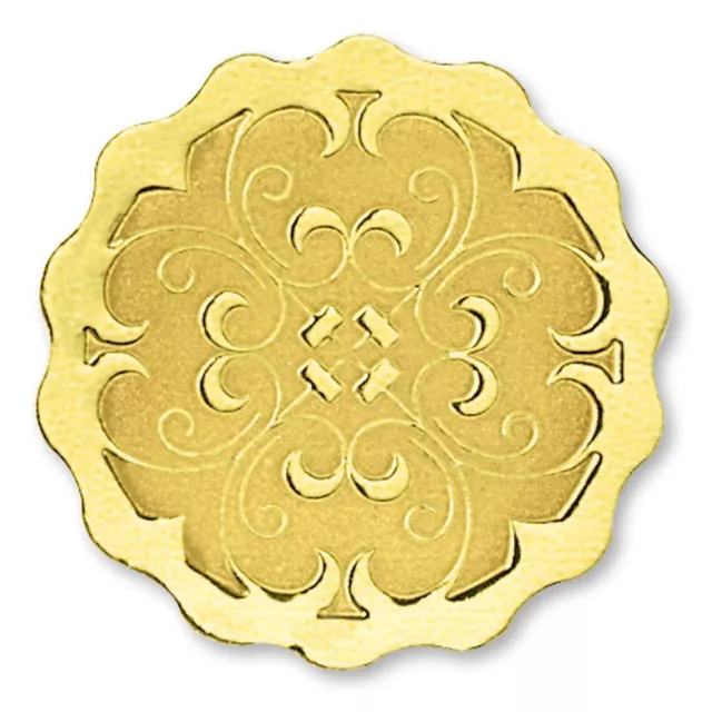 Gold Scalloped Embossed Foil Certificate Seals, 32 Count