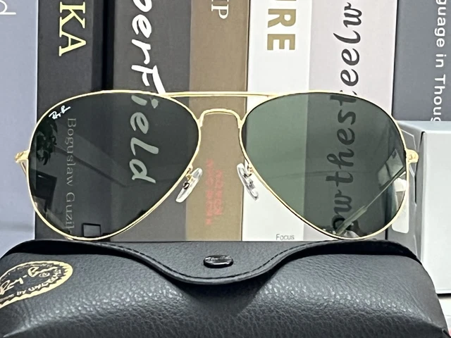 Ray-Ban RB3026 L2846 Gold Frame Green Classic G-15 Lens Aviator Sunglasses