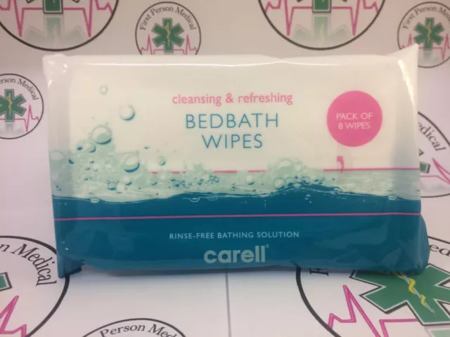 Carell Bed Bath Wipes No Rise Bathing Cleansing Patient Body Wipe Pack of 8Wipes