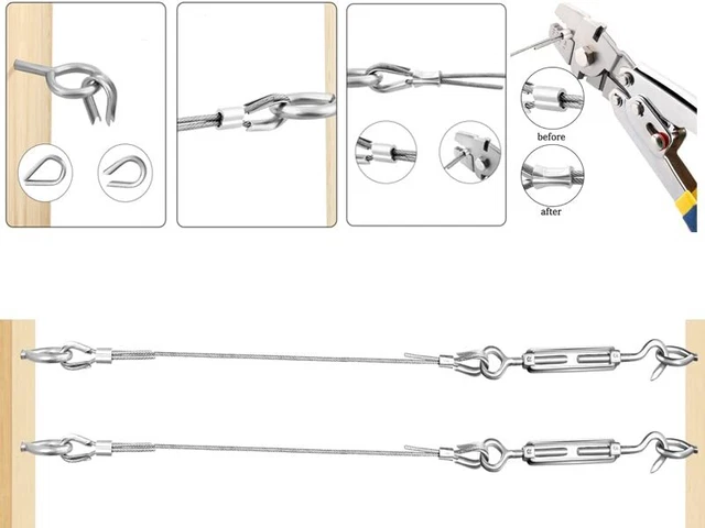 TooTaci Corde en Acier Inoxydable à Suspendre Kit,30M/2mm Câble en Acier Inoxyda 2