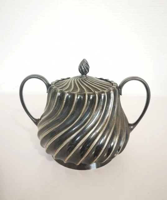 Ensemble Théière Et Pot à Sucre En Métal Argenté Vintage - Service à Thé Anglais