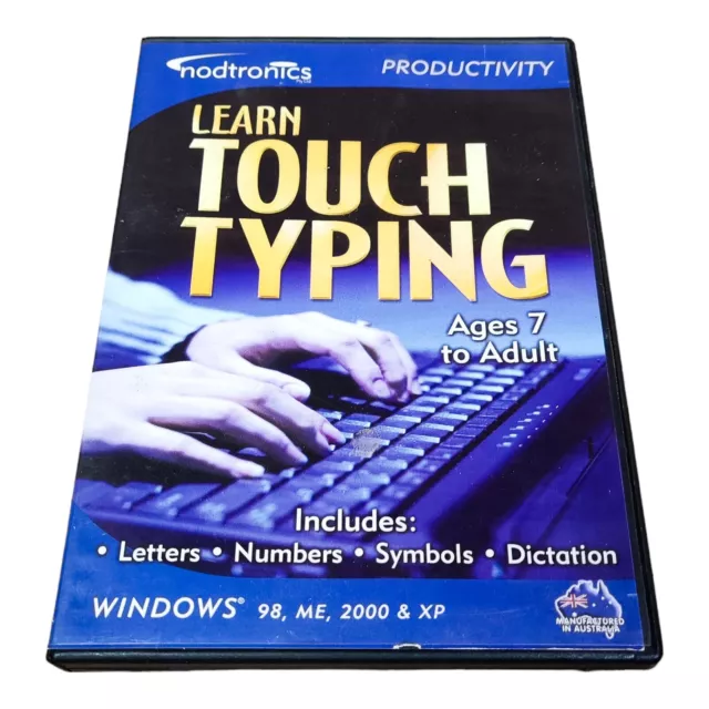 Touch Typing Software - Nodtronics - Ages 7 to Adult, Windows 98, 2000, XP