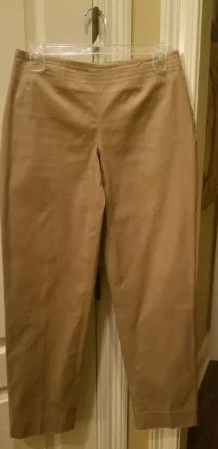 ***NIC + ZOE Brand Perfect Ankle Side Zip Pant in Sandshell Tan Ladies Size 4