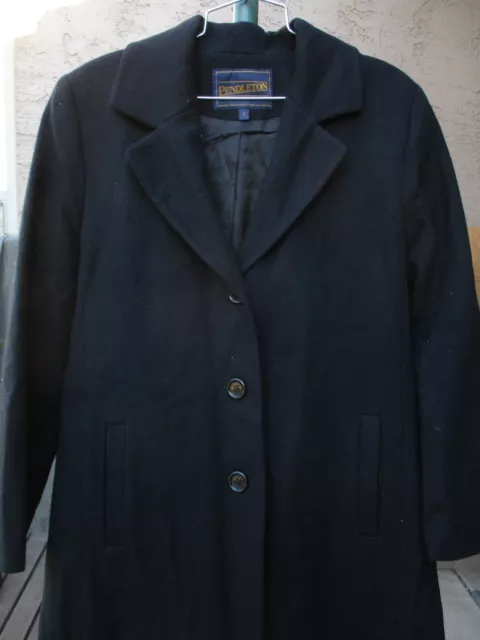 PENDLETON US MADE Navy Blue, Black Women’s Wool Overcoat, size 12 ...