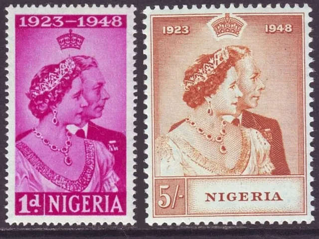 Nigeria 1948 SC 73-74 MH Set Silver Wedding
