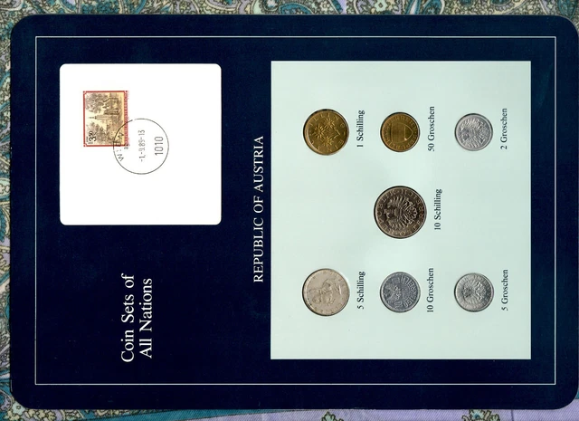Coin Sets of All Nations Austria 1960-1994 UNC 5 Schilling 1962 Silver 1.9.89