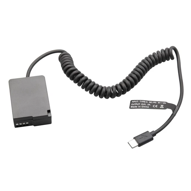 Batería ficticia DMW-BLC12 acoplador DMW-DCC8 PD USB-C para GX8 FZ1000 FZ300 FZ2ie