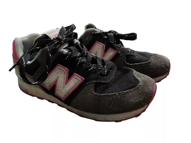 New Balance 574 V1 Lil Kids Girls Athletic Shoes Gray/Black/Pink PC574PF1 Size 1