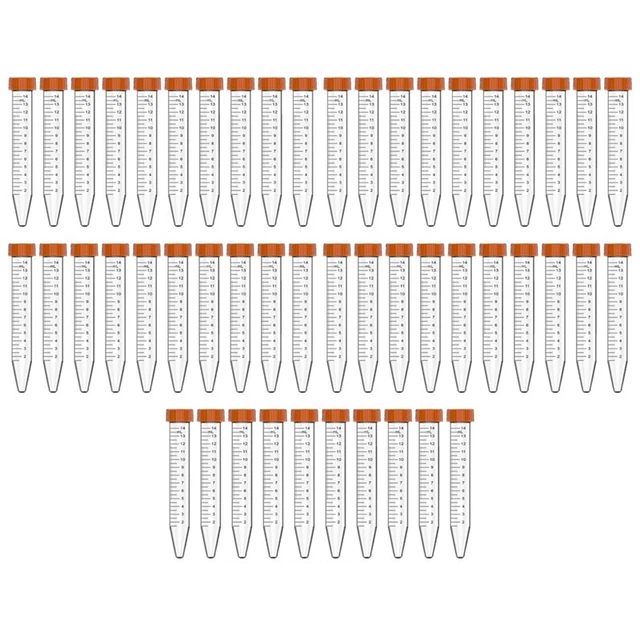 15ml Conical Centrifuge Tubes, 50pcs Sterile Tubes with Spout 3839