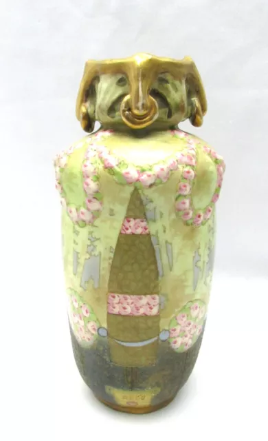 Unusual Antique Austrian TURN TEPLITZ Secessionist Art Nouveau Vase