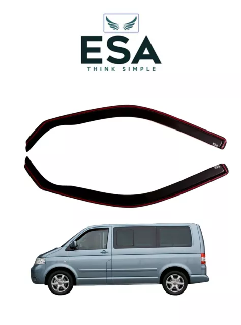 DARK TINTED T5 T6 VW Transporter Multivan CARAVELLE 03-onw 2pc Wind Deflectors