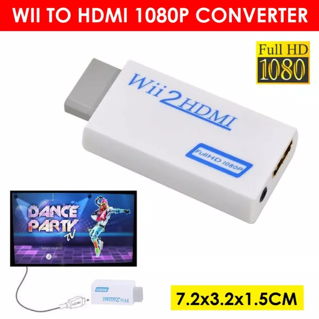 Wii HDMI Adapter to HDMI Converter 3.5mm Audio Video Output Connector HD 1080p