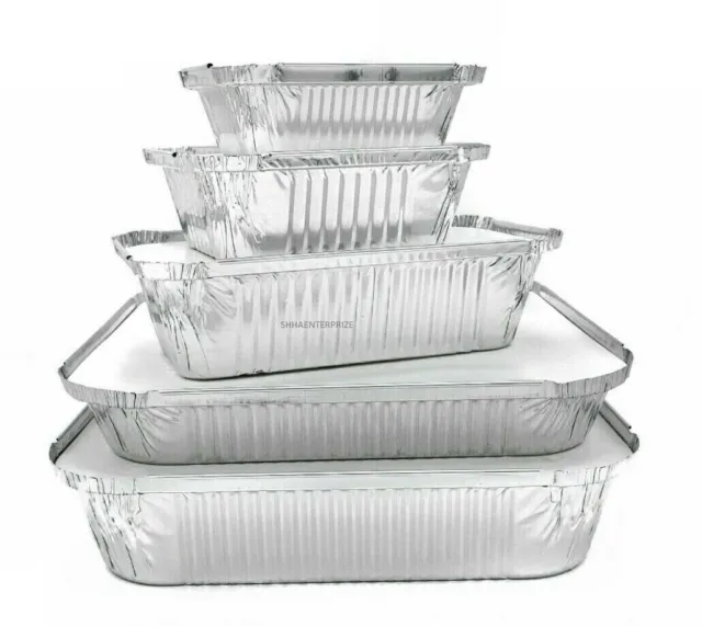 9" x 9" NO9 LARGE ALUMINIUM FOIL FOOD CONTAINERS WITH LIDS OVEN BAKING TAKE AWAY