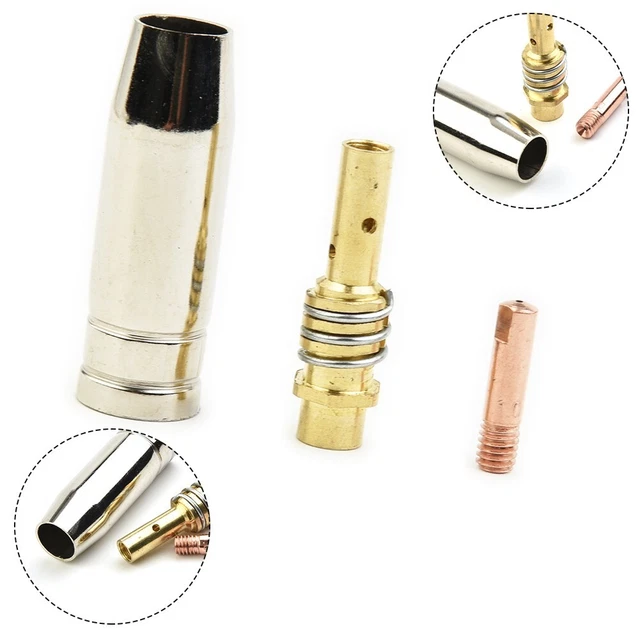 CO2/MIG Welding Torch Air Cooled MB/15AK Contact Tip Holder Gas Nozzle Set