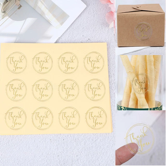 120pcs Transparent Round Thank You Sealing Stickers Baking DIY Gift Box LaH`LN