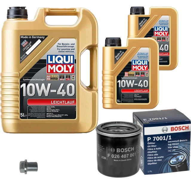 Filtro olio Bosch 7 L Liqui Moly funzionamento leggero 10 W-40 per Subaru Forester 2.0 AWD