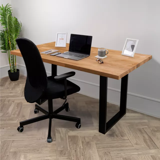 Solid Oak Office Desk 1500 x 800mm | Industrial Writing Table Home Workstation