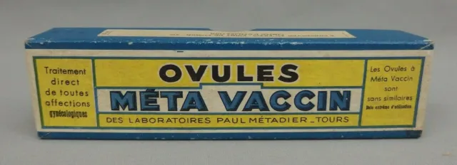 ancienne boite publicitaire ovules méta vaccin laboratoires Paul Métadier Tours
