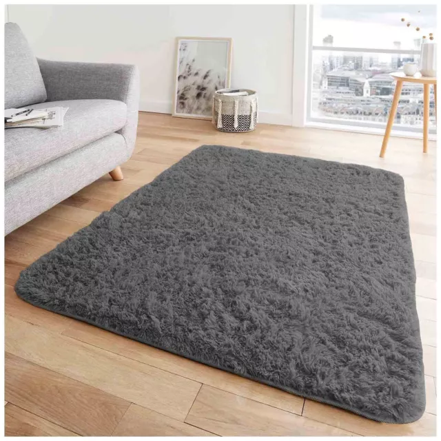 Hug Snug Fluffy Rug Anti Slip Shaggy Rugs Large Bedroom Floor Soft Carpets Mats