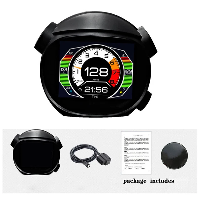 HUD OBD2 Head Up Car Digital Display Gauge Speedometer Turbo RPM Alarm Temp Set
