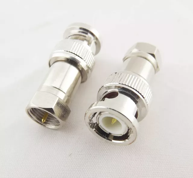 1pcs BNC Male Plug To CCTV F Type Male Plug RF Coaxial Coax Adapter Connector