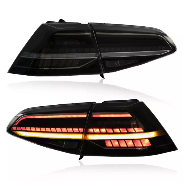 Customized  MK7.5 Style SMOKE FULL LED Taillights for 14-20 VW Golf MK7 / GTI
